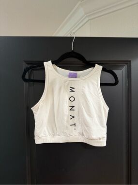 Monat White Crop Tank Top